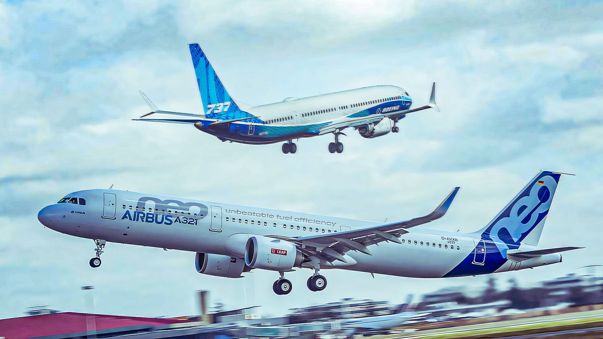 Here's How Much Longer The Airbus A321neo Is Compared To The Boeing 737 MAX 10