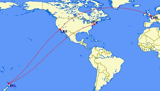 nz jfk and lhr
