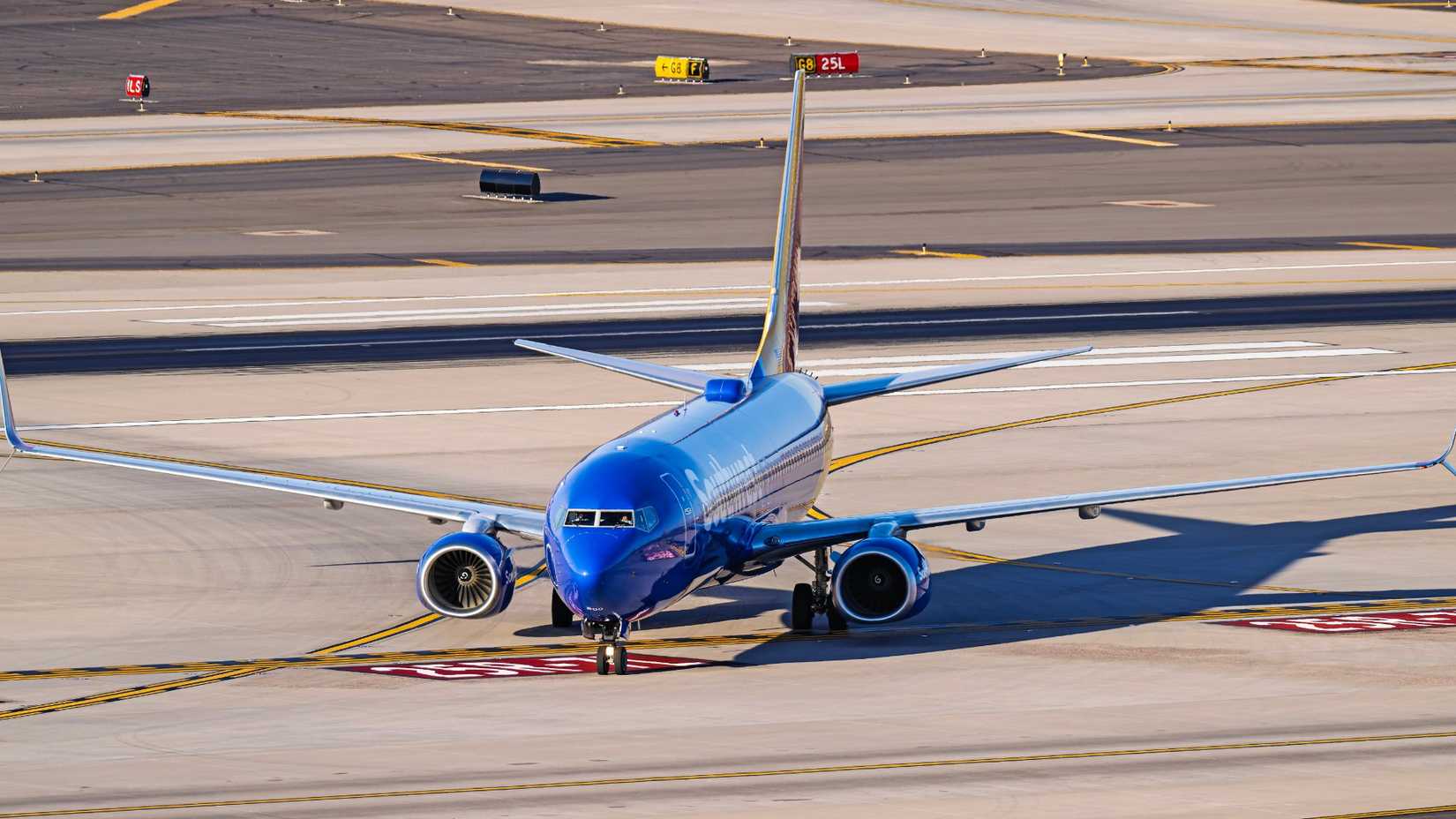 Phoenix AZ USA Southwest Airlines Boeing 737 at the D gates of Terminal 4 at Phoenix Sky Harbor Intl. Airport.