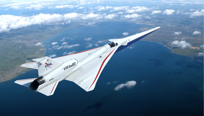Rendering of X-59 QueSST flying