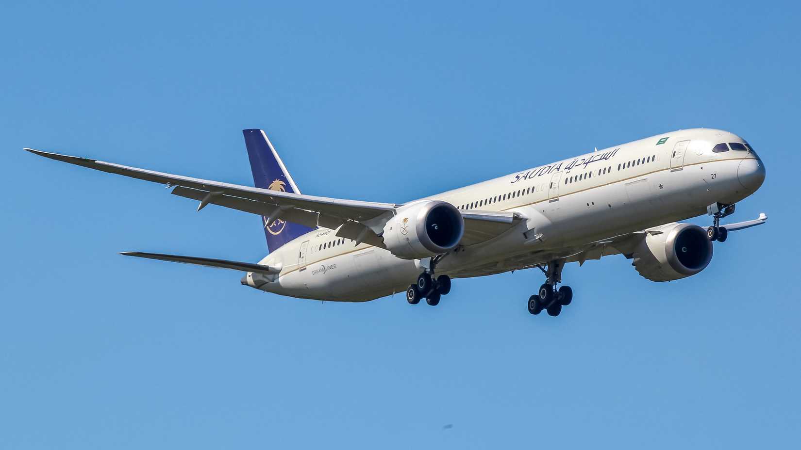 Saudi Arabia Boeing 787 (HZ-AR27) arriving from Jeddah, Saudi Arabia.