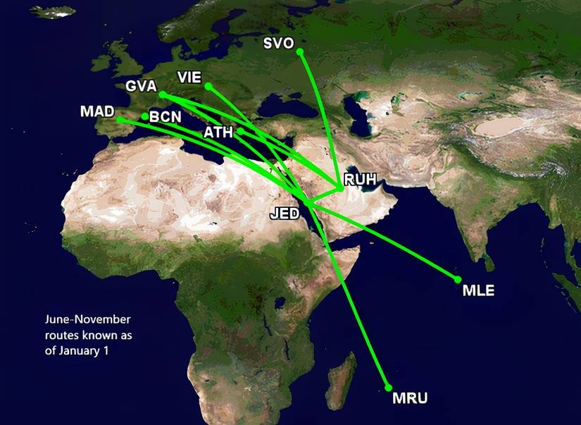 Saudia's initial A321XLR network-1