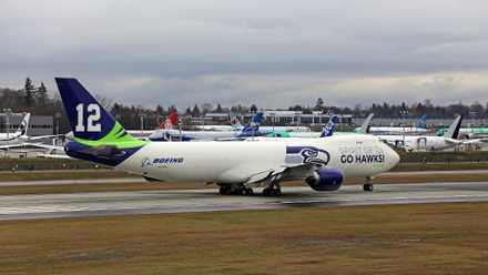 Boeing 747 Freighter Seattle Seahawks Livery