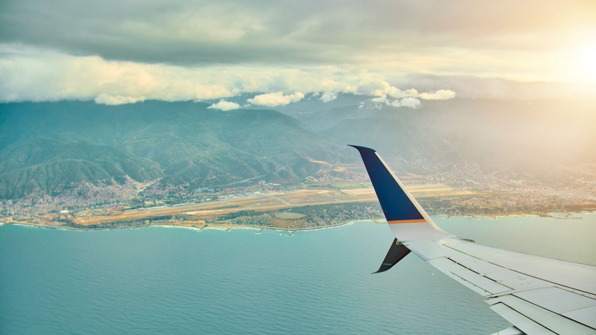 caracas airport from a passenger aircraft window