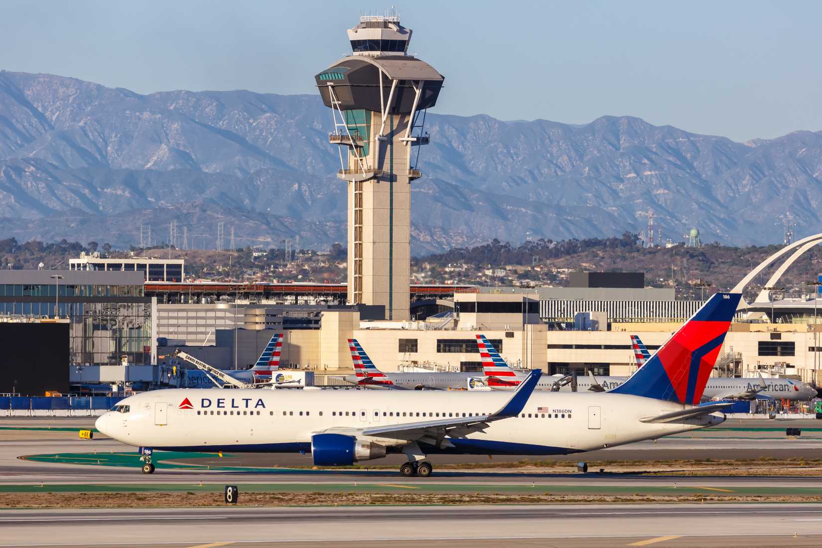 Delta Air Lines Boeing 767-300ER Taxiing At LAX