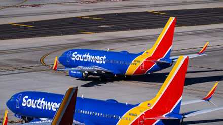 Two Southwest Boeing 737s Taxiing