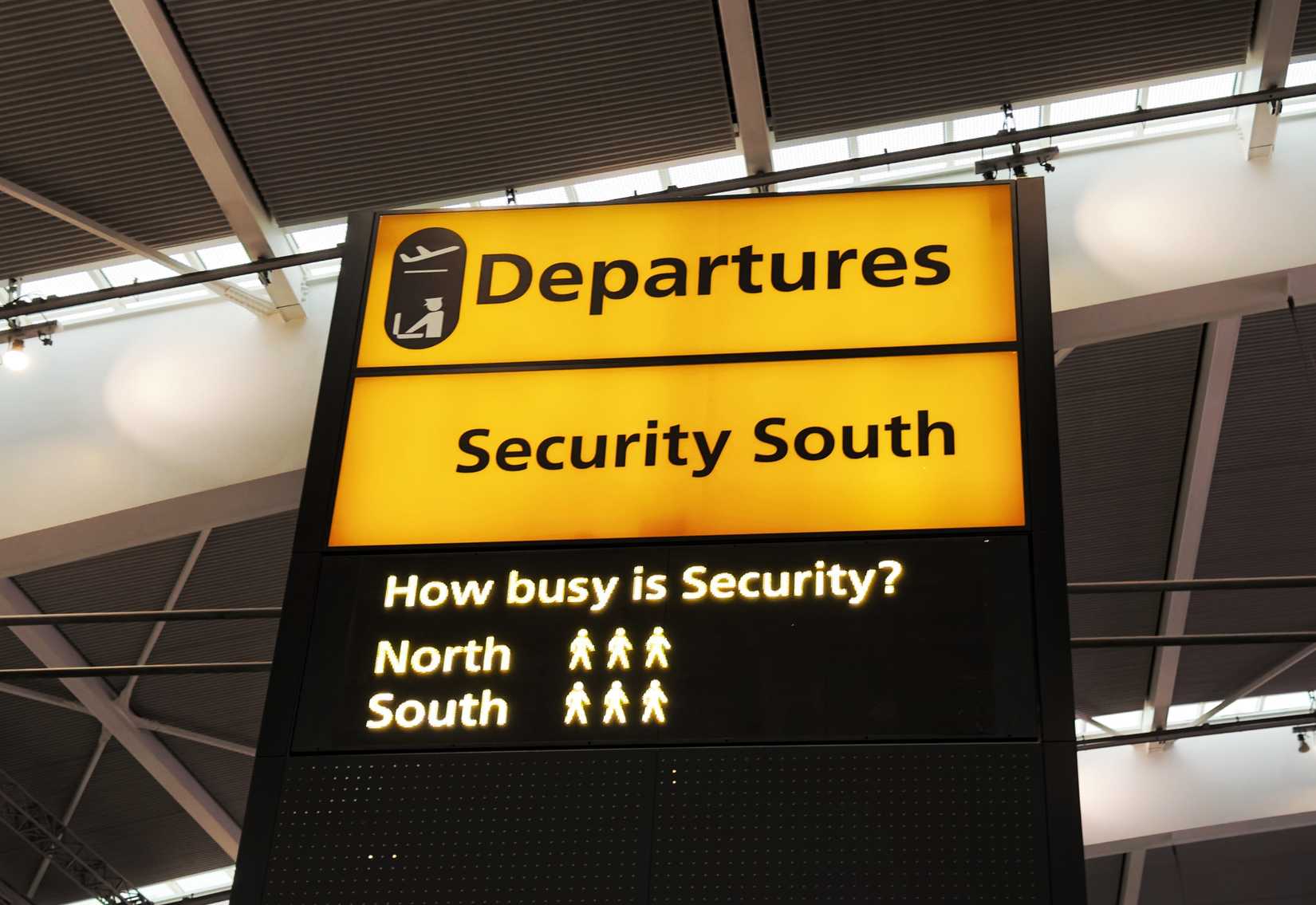 Heathrow Security Wait Time Sign