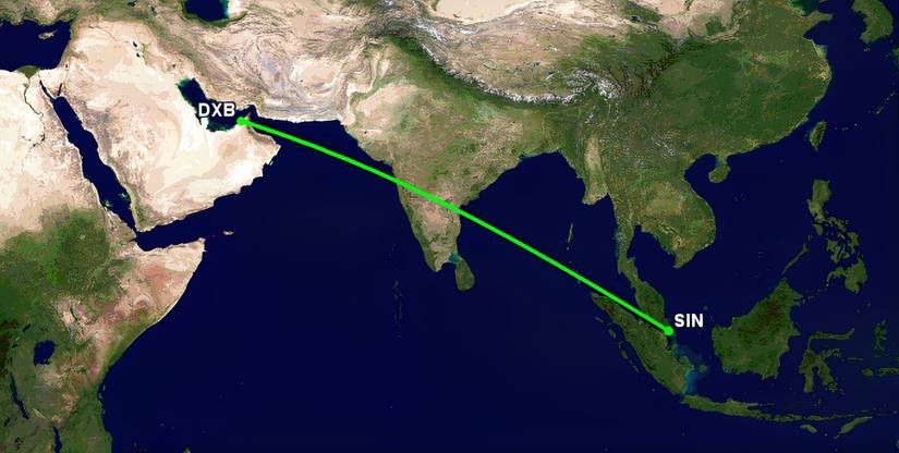 Singapore Airlines A380 to Dubai