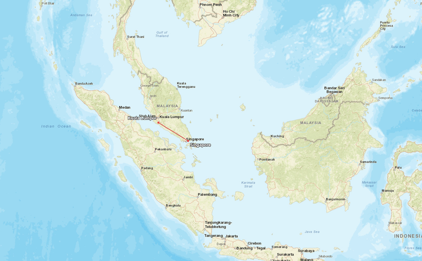 Singapore Airlines Kuala Lumpur Flight Map