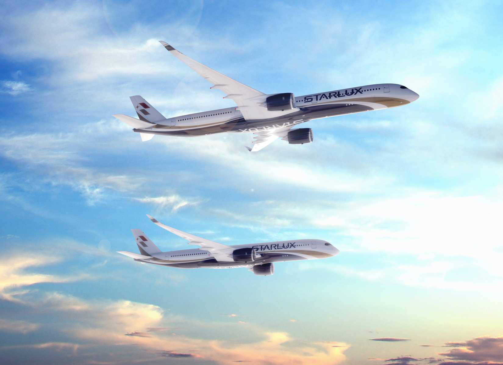STARLUX Airlines A350 XWBs in the A350-1000 and A350-900 versions
