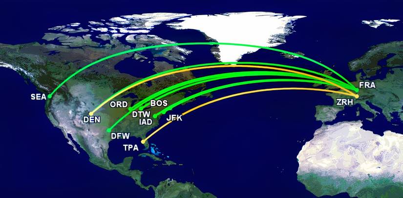 The USA's A340-300 routes in 2026