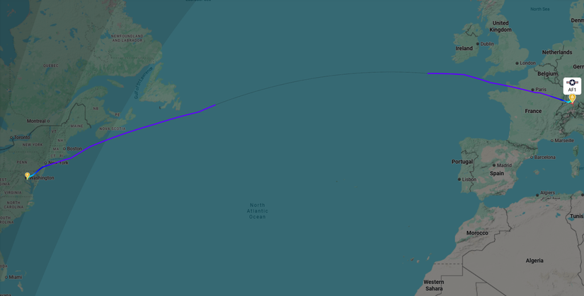 Trump Camp Springs Zurich Flight Map