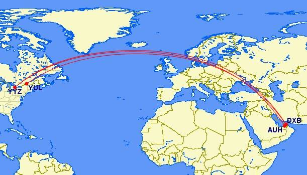 UAE flights to Canada