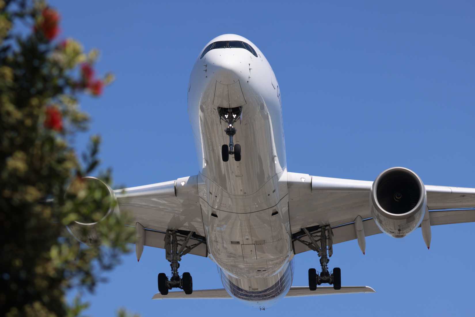 A Boeing 787 Dreamliner comin in for an LAX approach.