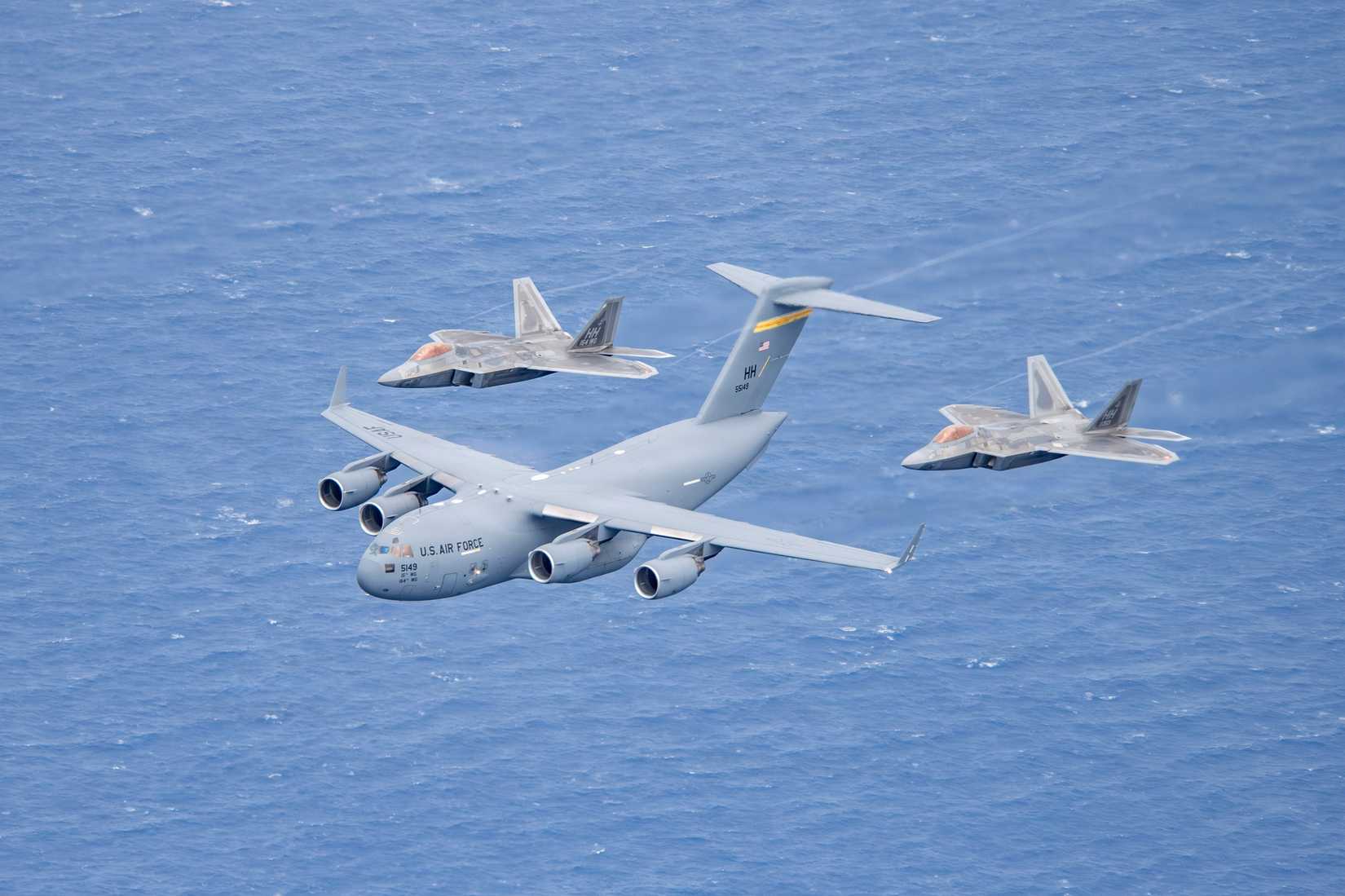 A multi-ship formation flight off the coast of Hawaii, Jan. 5, 2026.