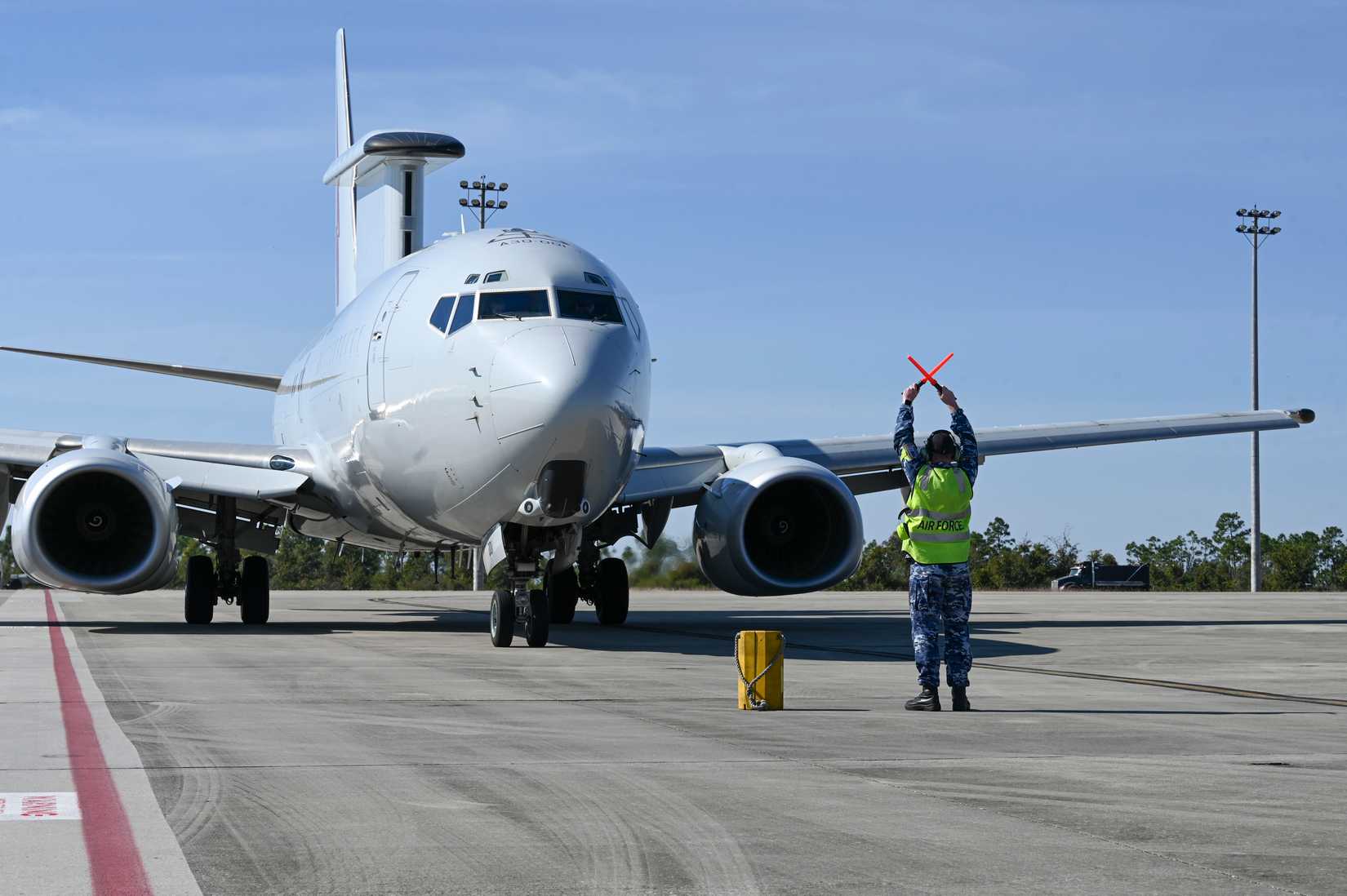 A R E-7 Wedgetail at Checkered Flag 24-1 at Tyndall Air Force Base.