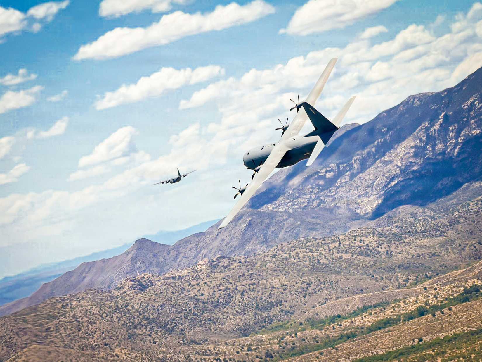 A Royal New Zealand Air Force C-130J Hercules aircraft assigned to the No. 40 Squadron, conducts a training sortie.