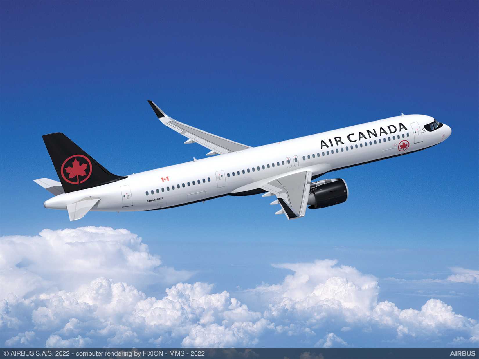 Air Canada Airbus A321XLR Rendering