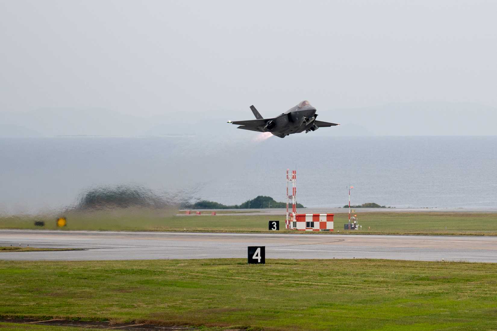 Air Force F-35A Lightning II assigned to the 356th Expeditionary Fighter Squadron, deployed to Kadena Air Base.