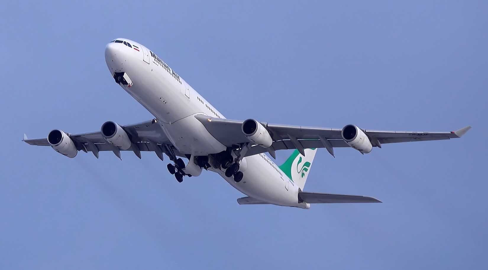 Airbus A340-300 takin off from Moscow Sheremetyevo Airport.