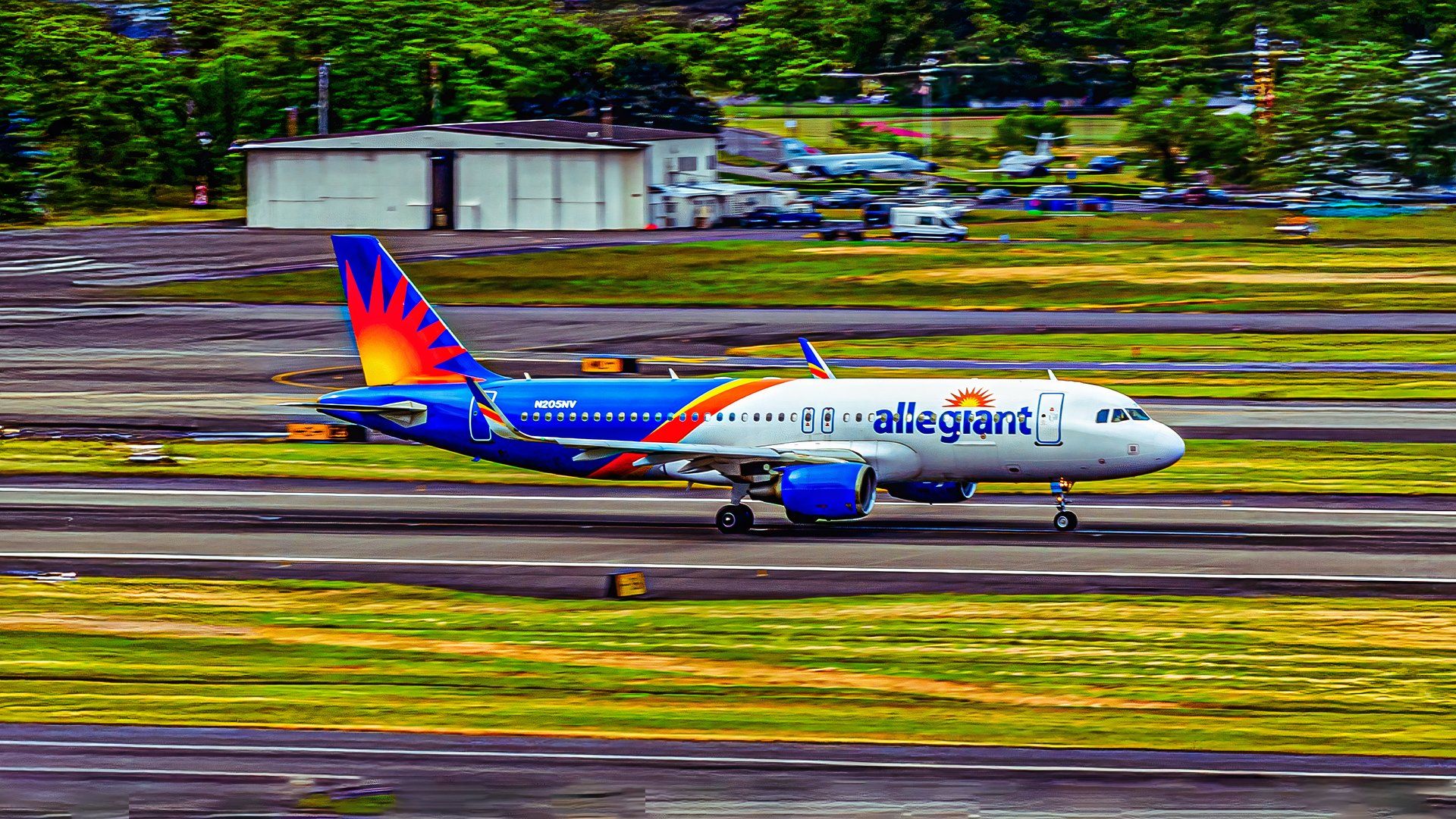 Allegiant Air A320 on the runway