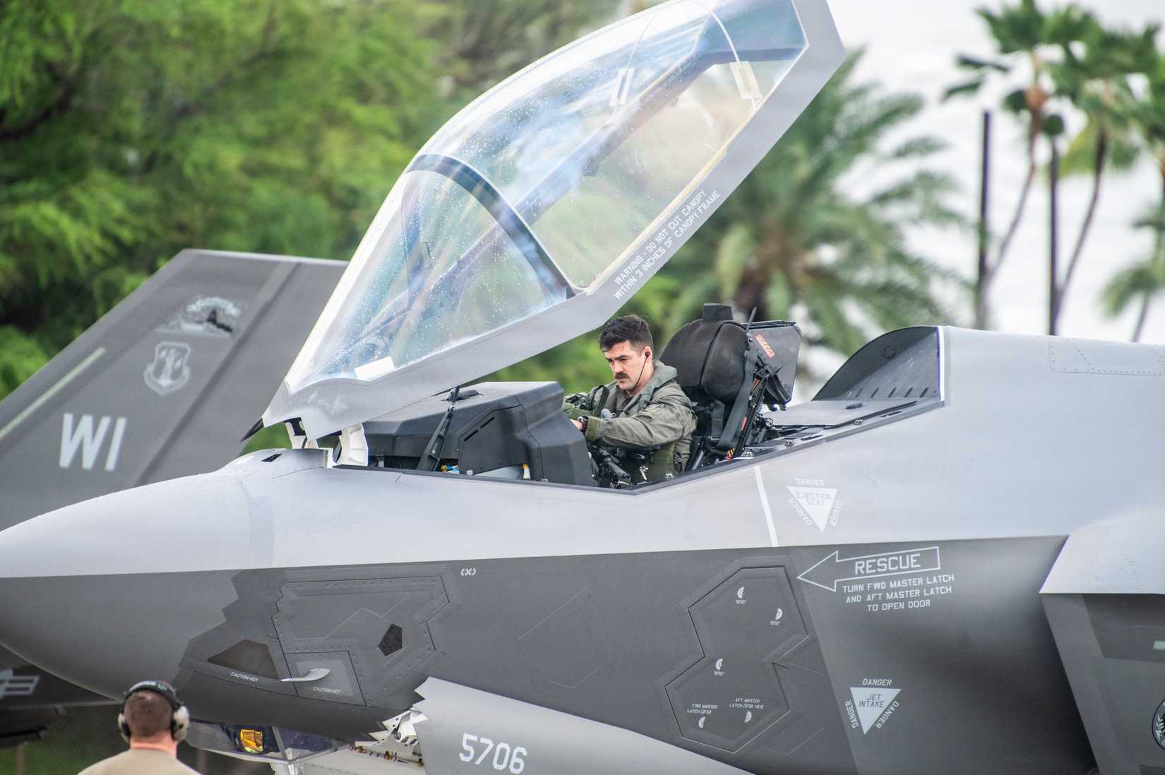 An F-35 pilot prepares for takeoff during exercise Sentry Aloha 26-1 at Joint Base Pearl Harbor-Hickam, Hawaii.