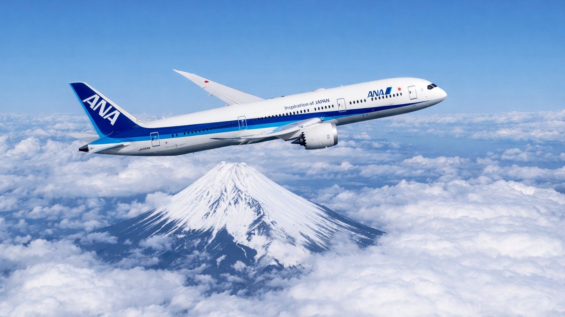 ANA 787-9 over Mt Fuji