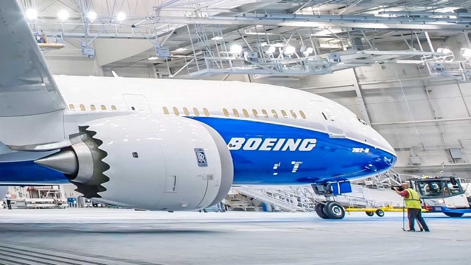 A Boeing 787-9 Stored In A Boeing Warehouse
