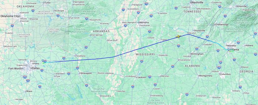 Boeing C-32 Flight Map