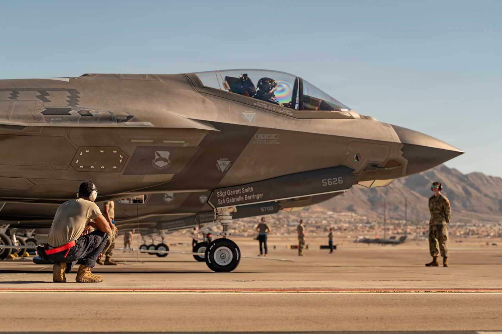 F-35A Lightning II assigned to Tyndall Air force Base, Florida, for a mission during Red Flag-Nellis 26-1.