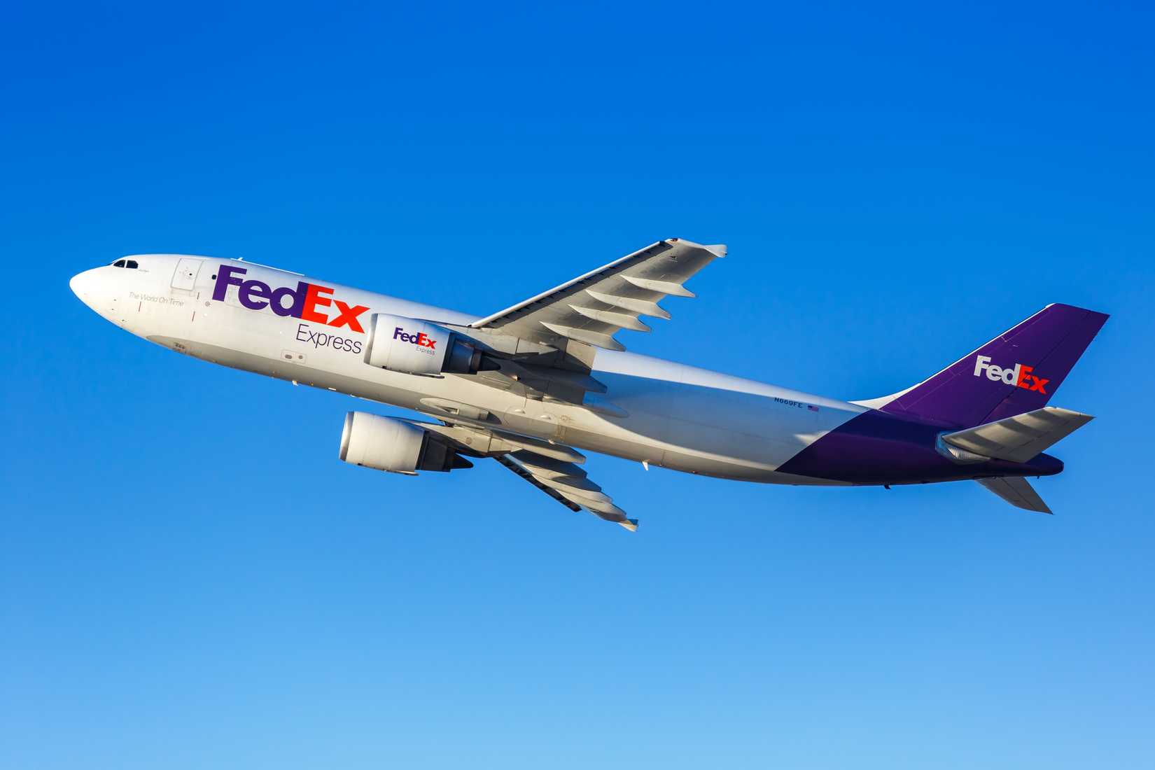 FedEx Express Airbus A300-600F airplane at Los Angeles airport (LAX) in the United States.
