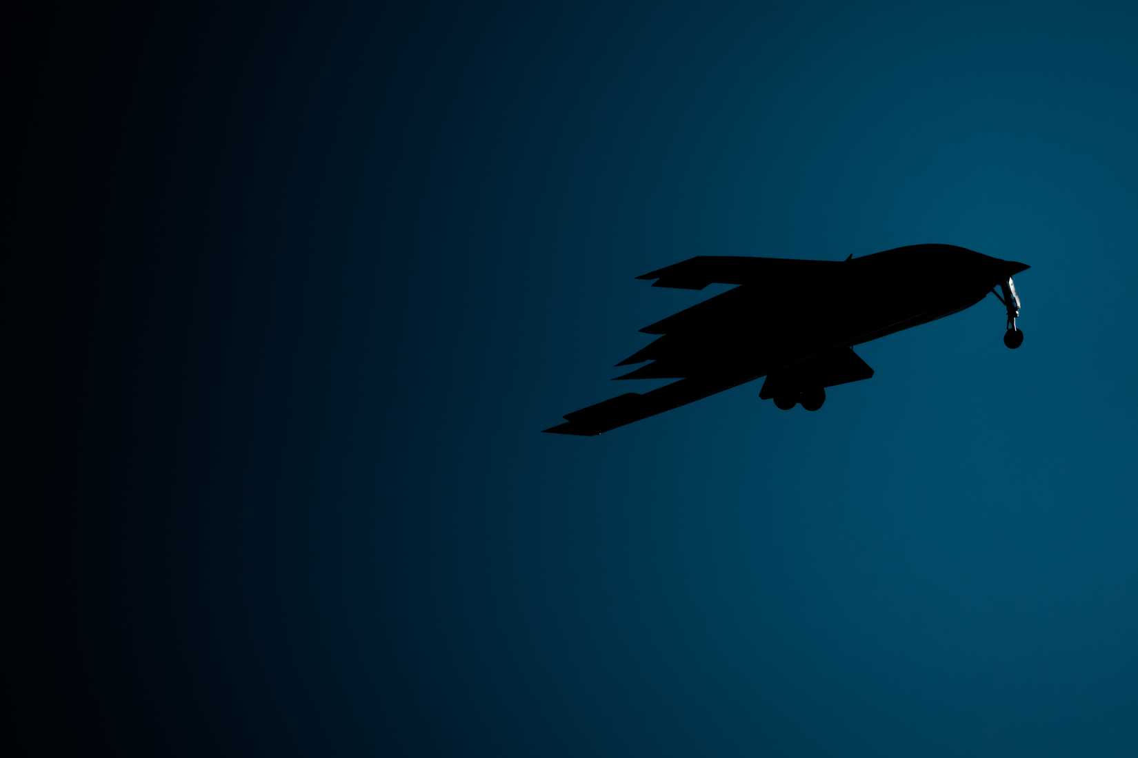 ir Force B-2 Spirit aircraft departs Whiteman Air Force Base, Missouri, Oct. 2, 2025.