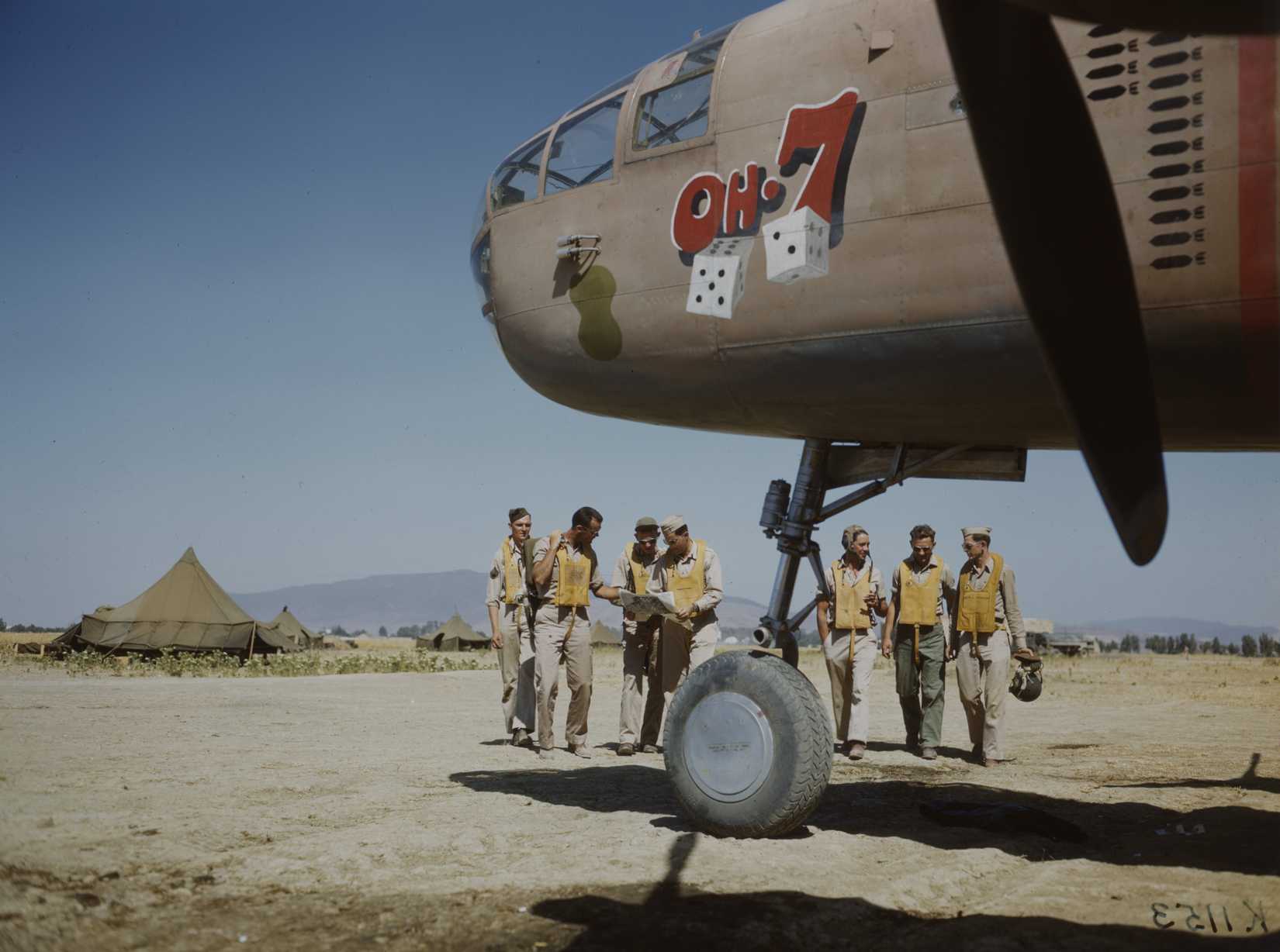 North American B-25 Crew Ready for Take-Off From a Base in North Africa