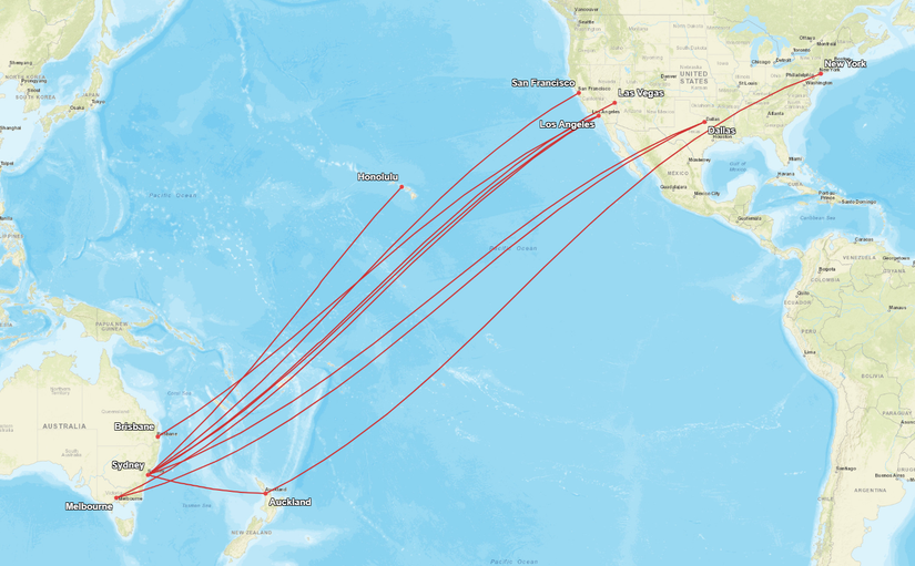Qantas US Route Map
