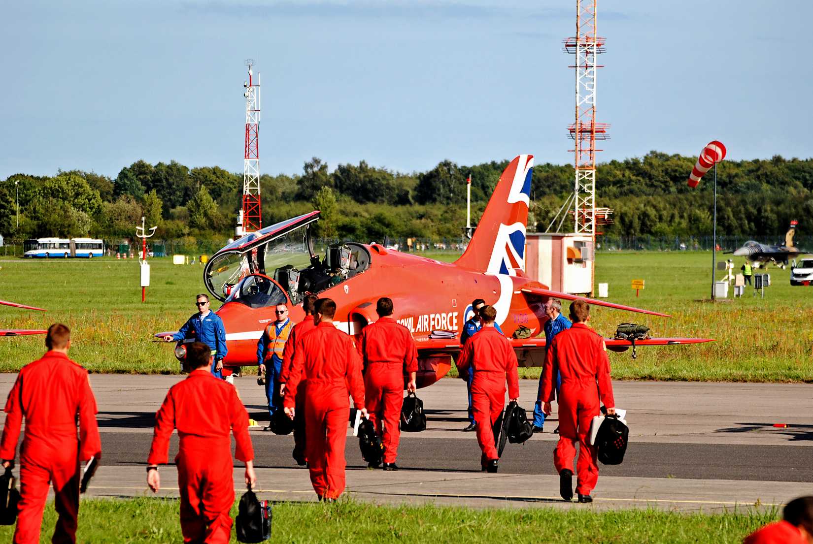 Red Arrows pilots heading toward their aircraft, Gdynia Aerobaltic Airshow, 2021