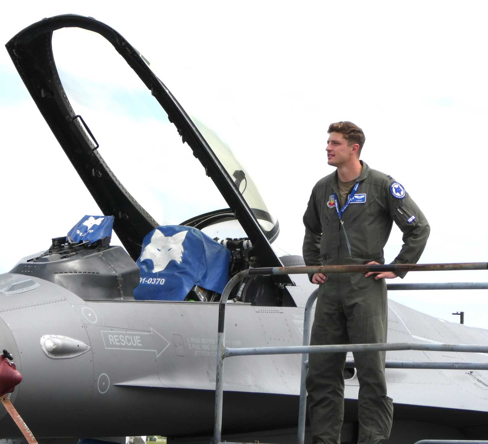 Air Force Pilot with his Jet at the First State Air Show", Dover, Delaware.