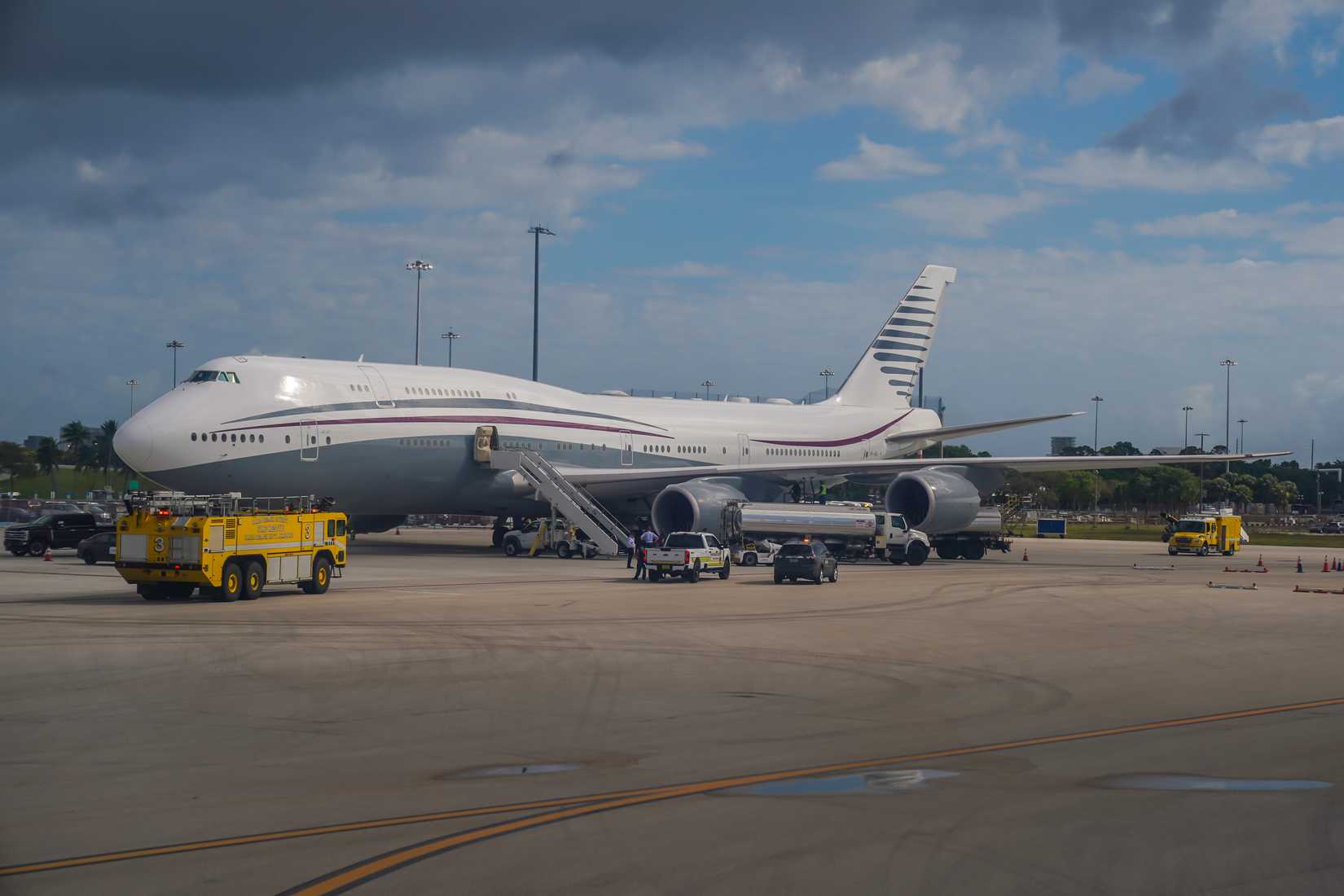 Qatari Boeing 747-8 Parked