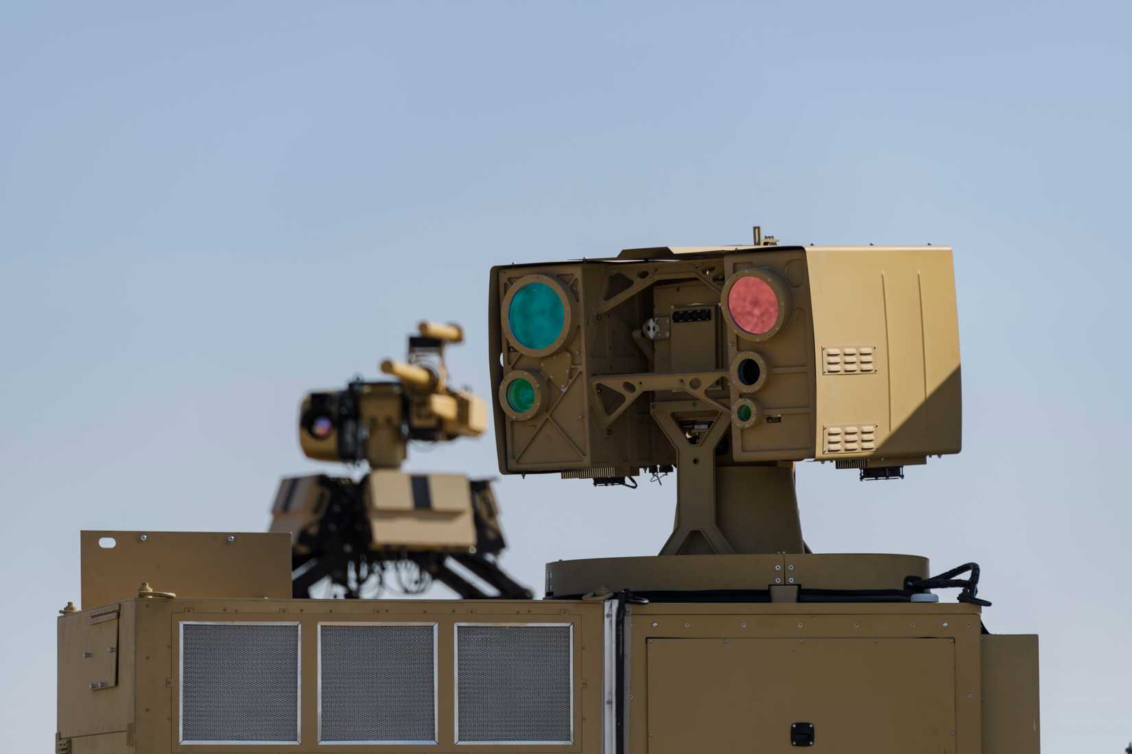 The P-HEL is one of several prototypes that allows a commander and gunner to attack a drone or target with the laser.