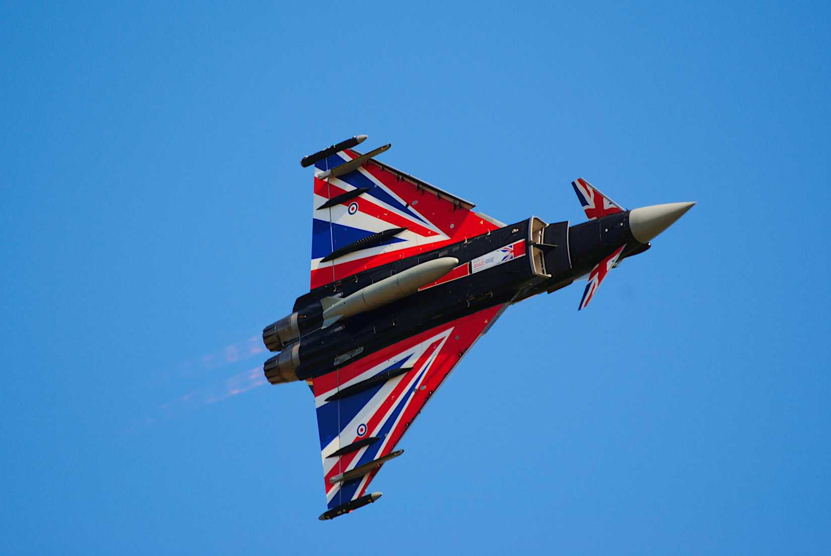 Special livery "Blackjack" Royal Air Force 29 Squadron Typhoon flying display at NATO Days 2023, Ostrava, Czech Republic