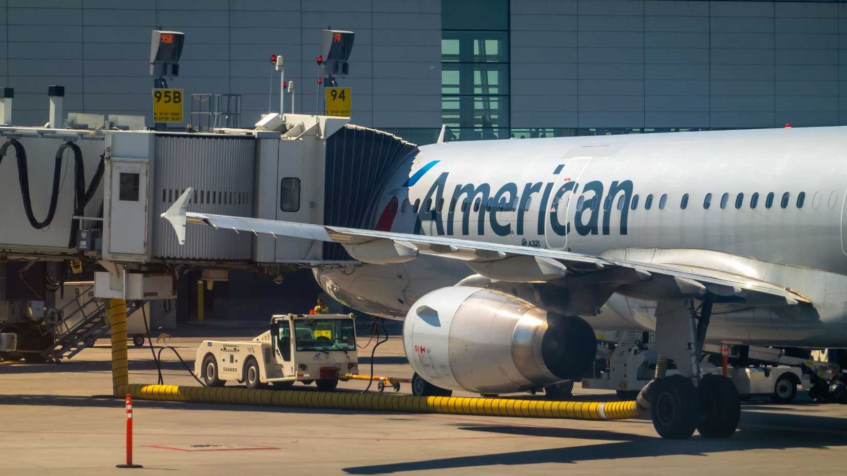 American Airlines A320 at gate