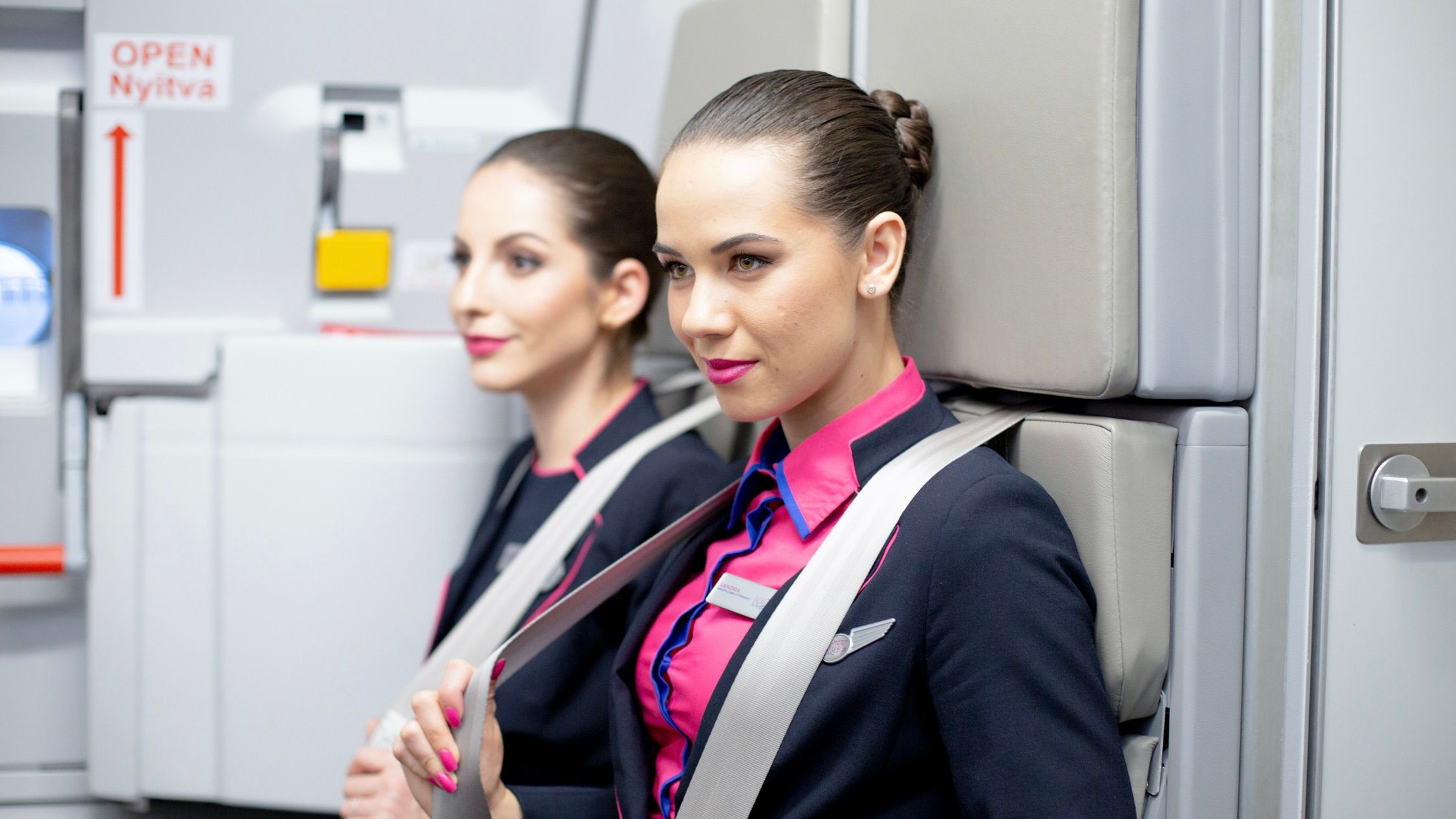 Cabin crew at jumpseat