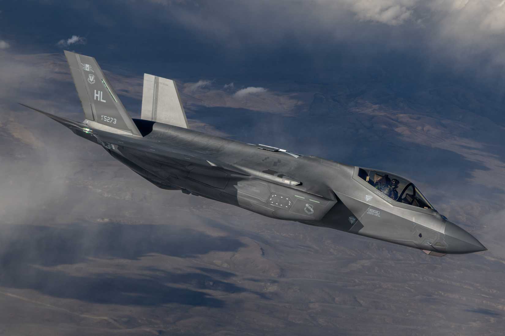 A 34th Fighter Squadron F-35, part of the United States Air Force 's 388th Fighter Wing at Hill Air Force Base, Utah.