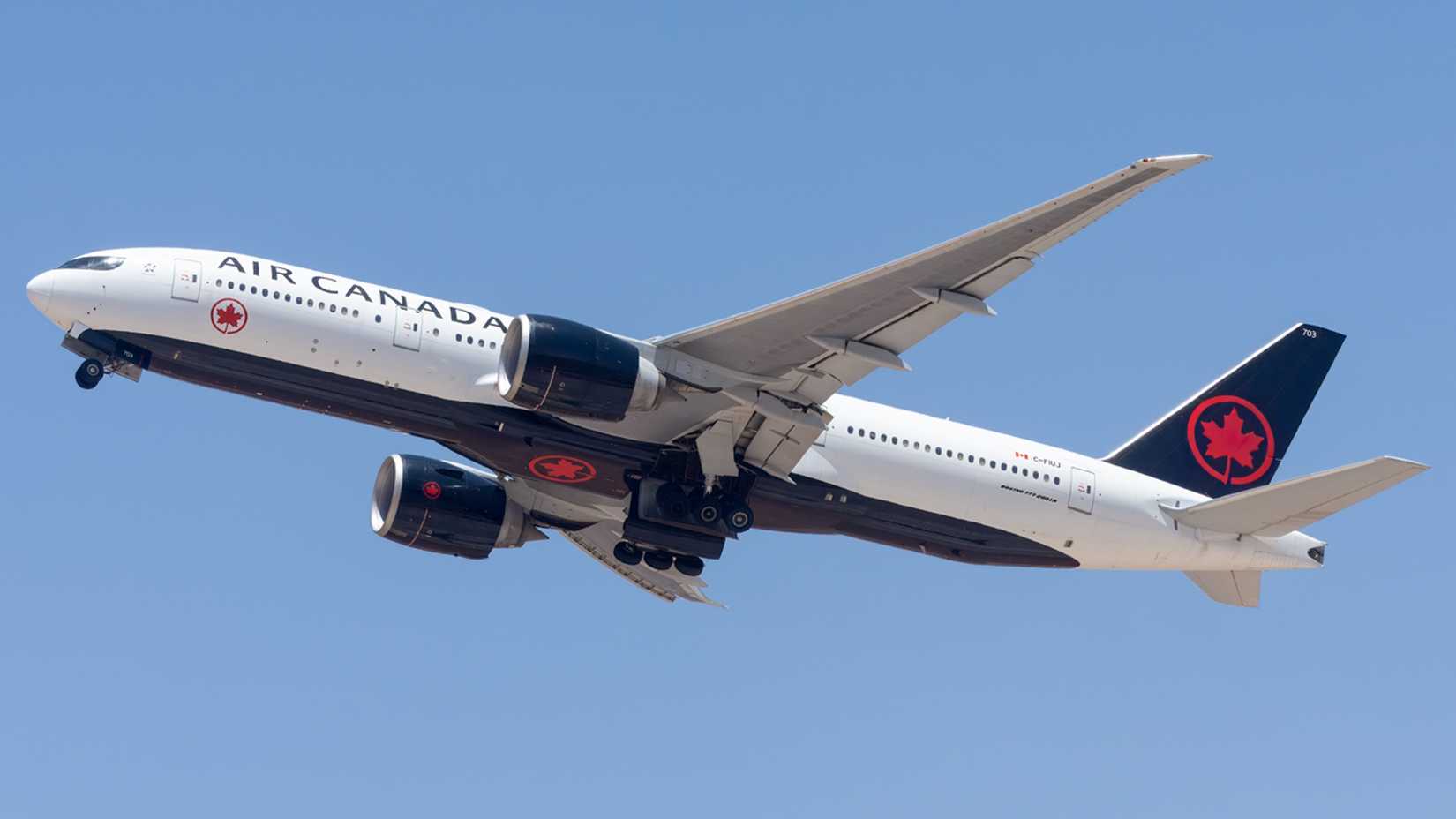 Air Canada Boeing 777-200LR seen Departing Tel Aviv International Airport.