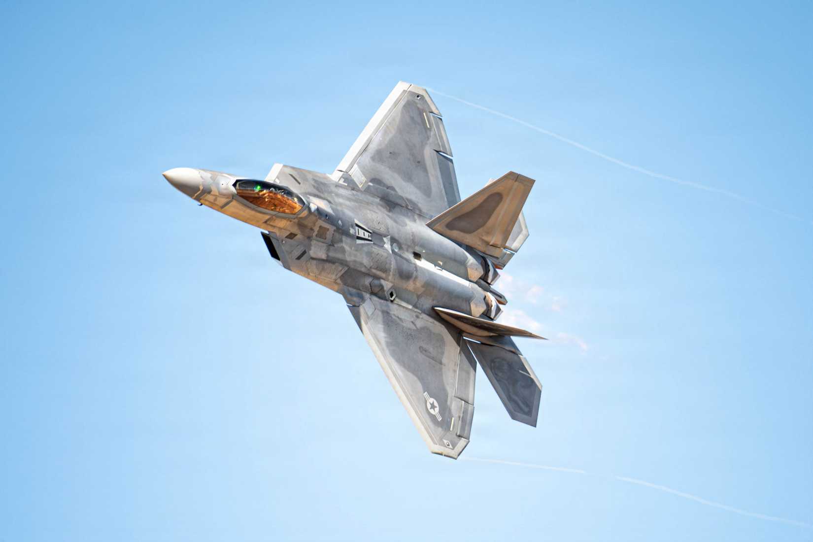 Air Force Capt. Nick “Laz” Le Tourneau flies an F-22 Raptor at Davis-Monthan Air Force Base, Arizona, Feb. 28, 2026