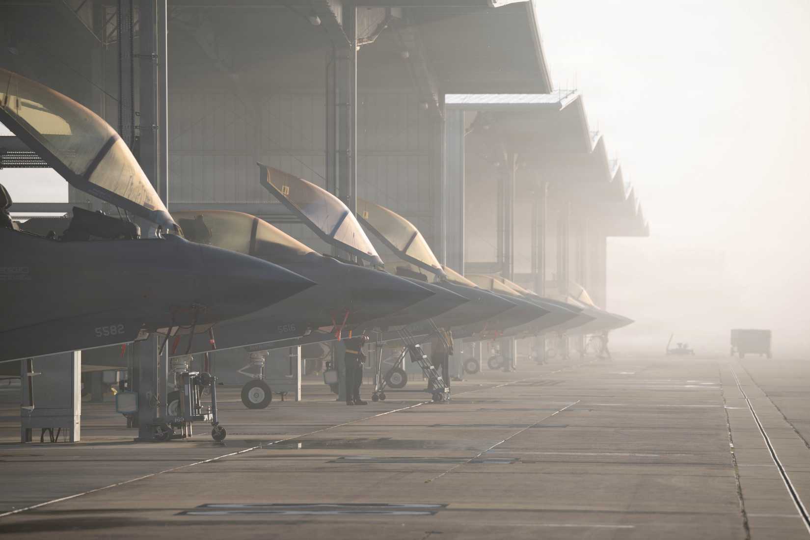 Air Force F-35A Lightning II aircraft, assigned to the 493rd Fighter Squadron, are prepared for Exercise Cold Response 26 at RAF Lakenheath, England, March 5, 2026.