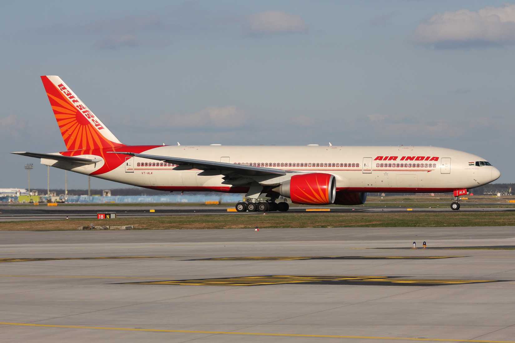 Air India Boeing 777-200LR taxiing on the runway