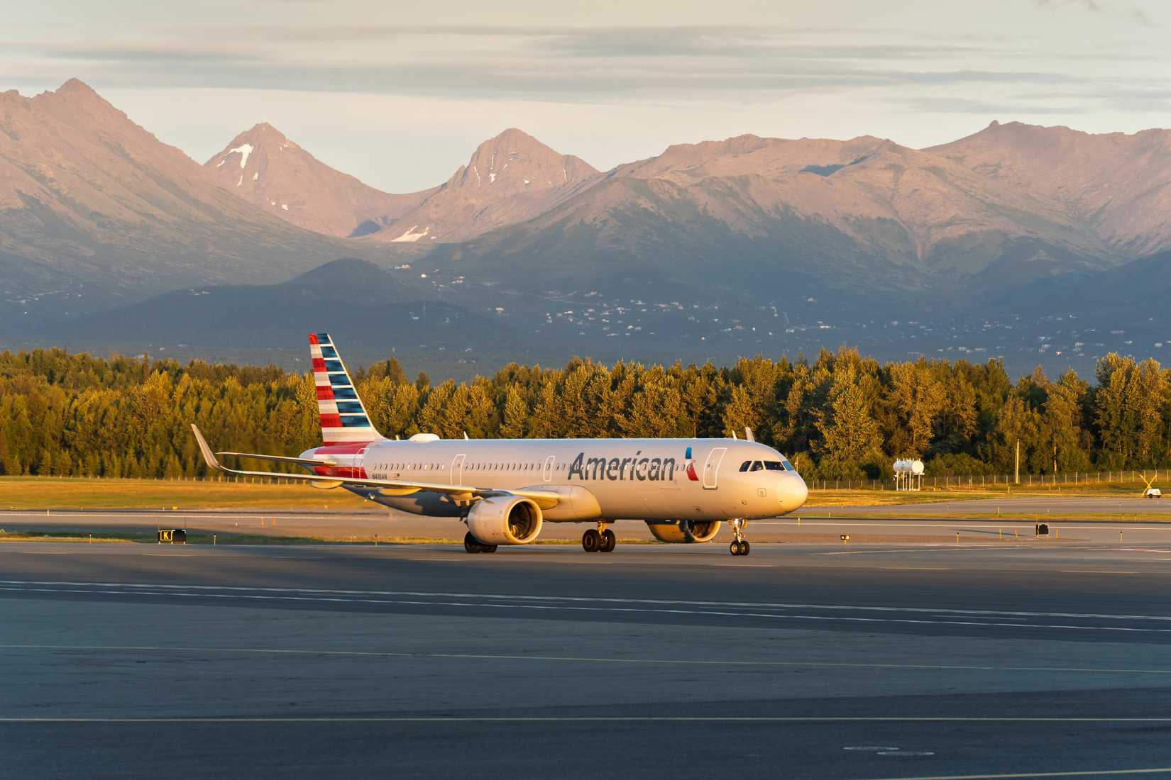 American Airlines on the apron at Anchorage