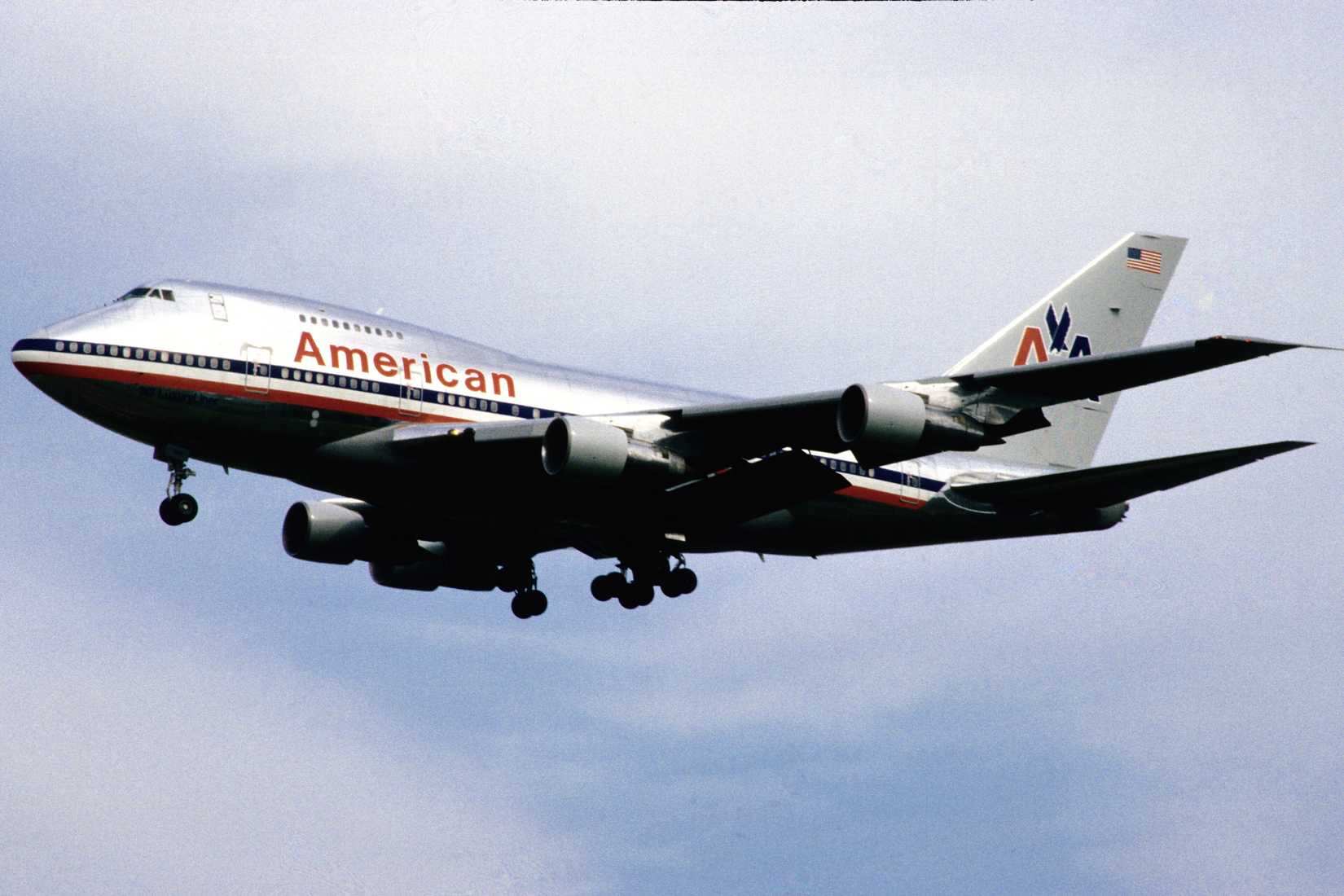 Vintage American Airlines Boeing 747SP in flight