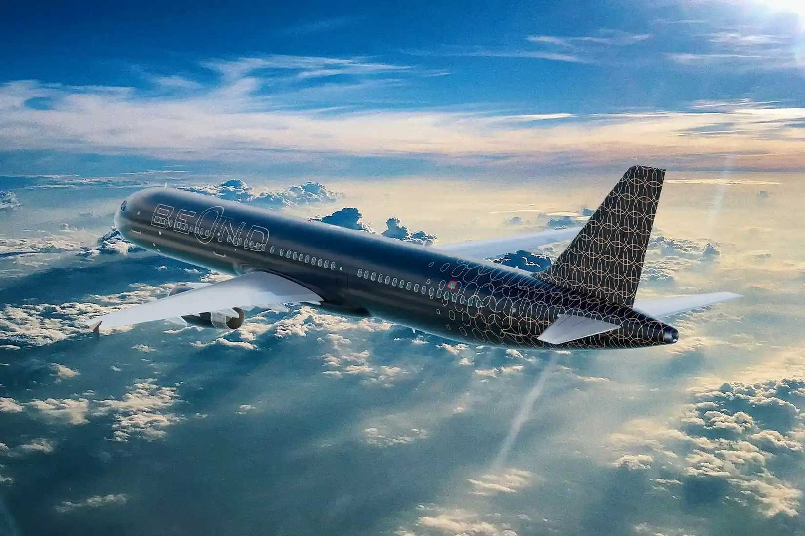 Beond Airlines aircraft in the sky