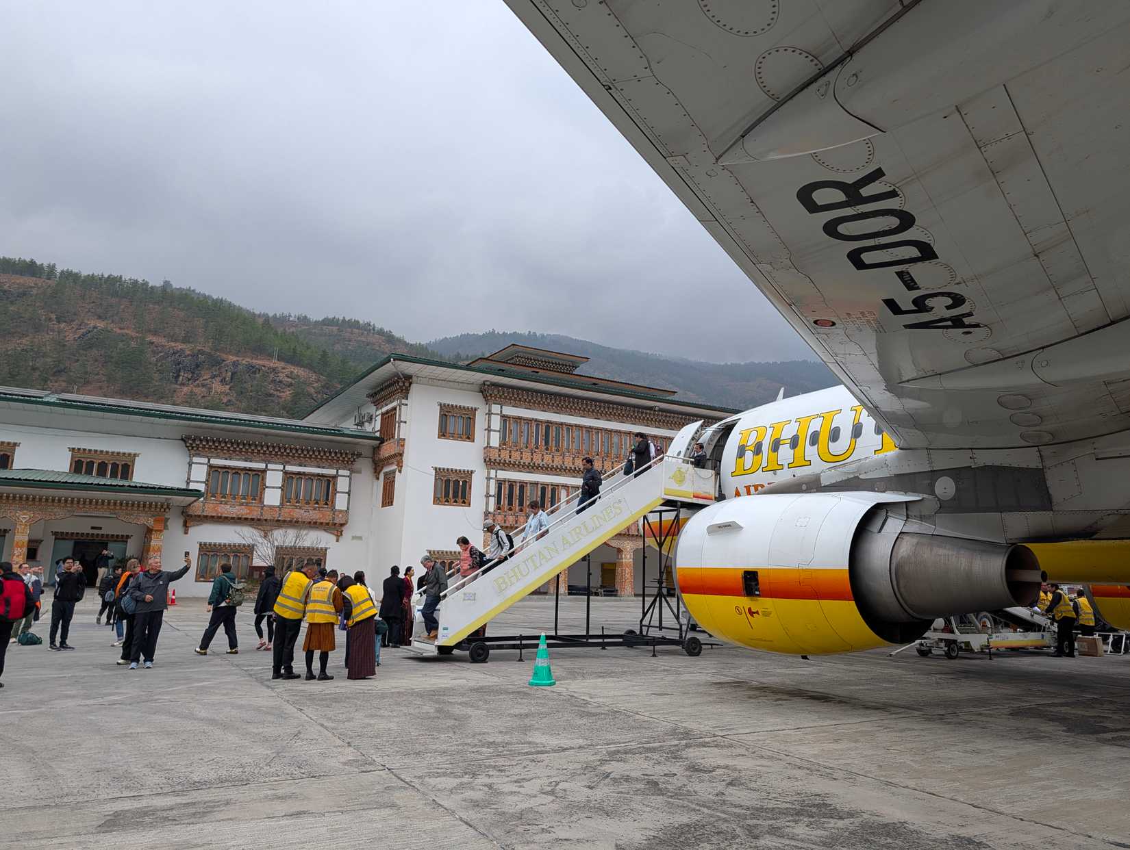 Bhutan Airlines at airport